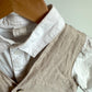 H&M Oat Linen Vest, Collared Shirt + Shorts with Suspenders Set / 12-18m