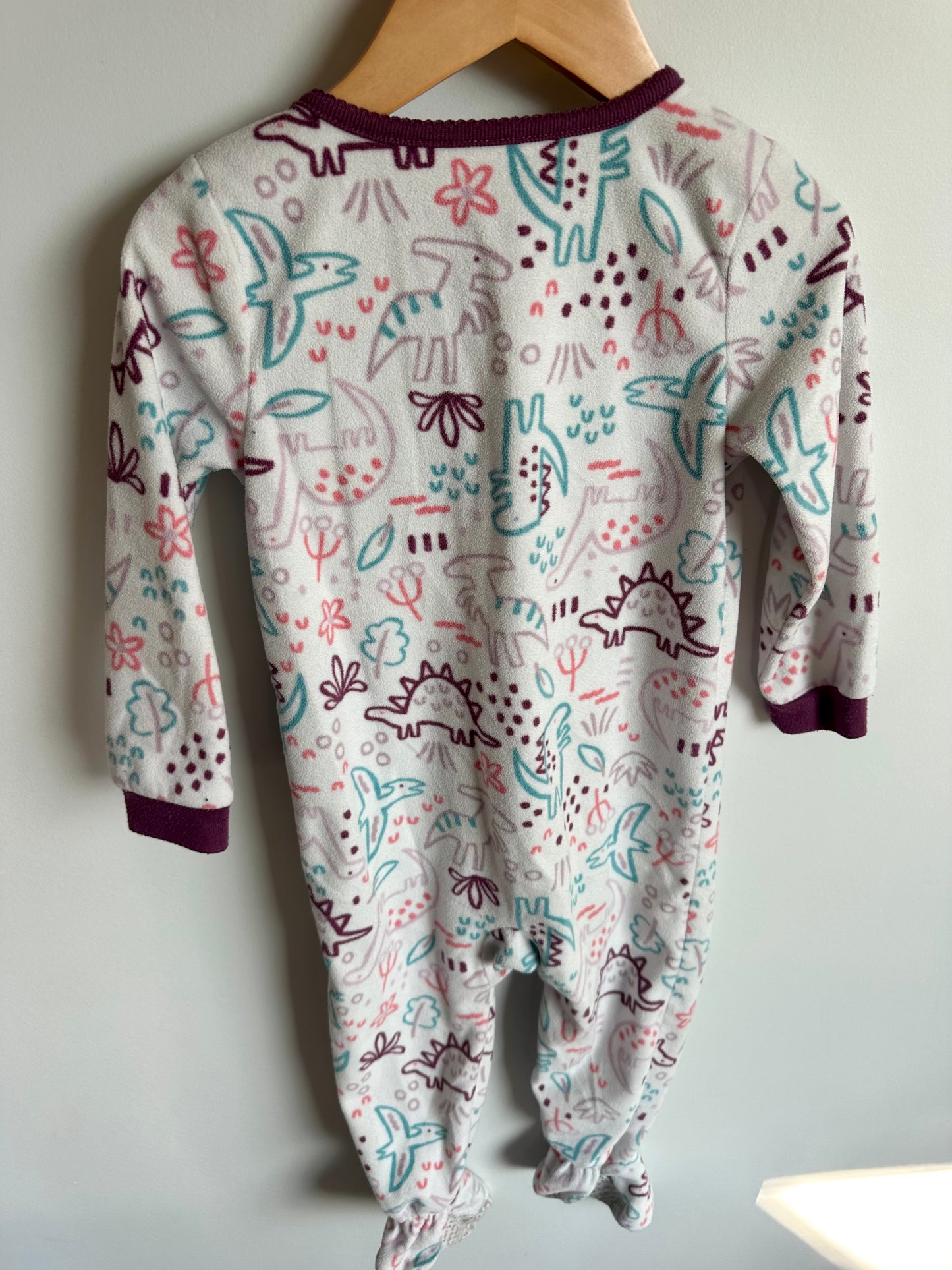 White Fleece Dino Sleeper / 3T