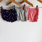 3 Pairs of Shorts - Strawberry(2) + Grey / 3-6m