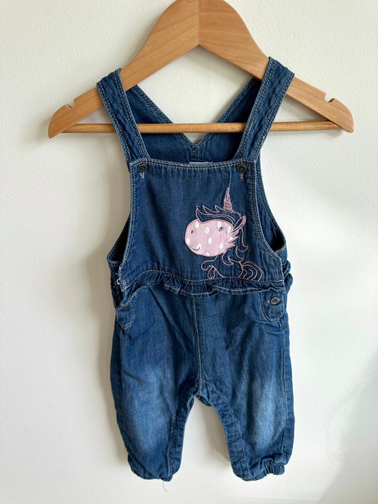 Unicorn Denim Overalls / 4-6m