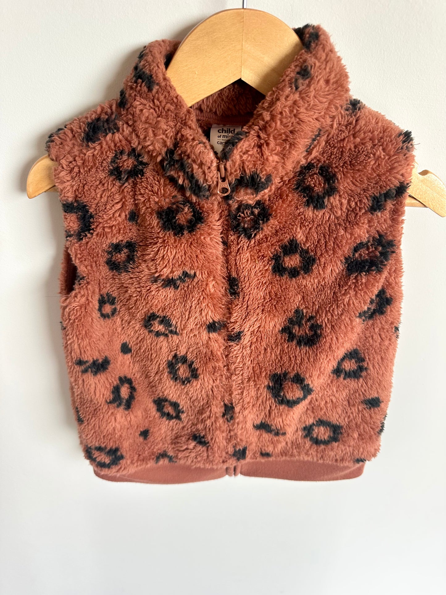 Fuzzy Brown Spotted Vest / 3T