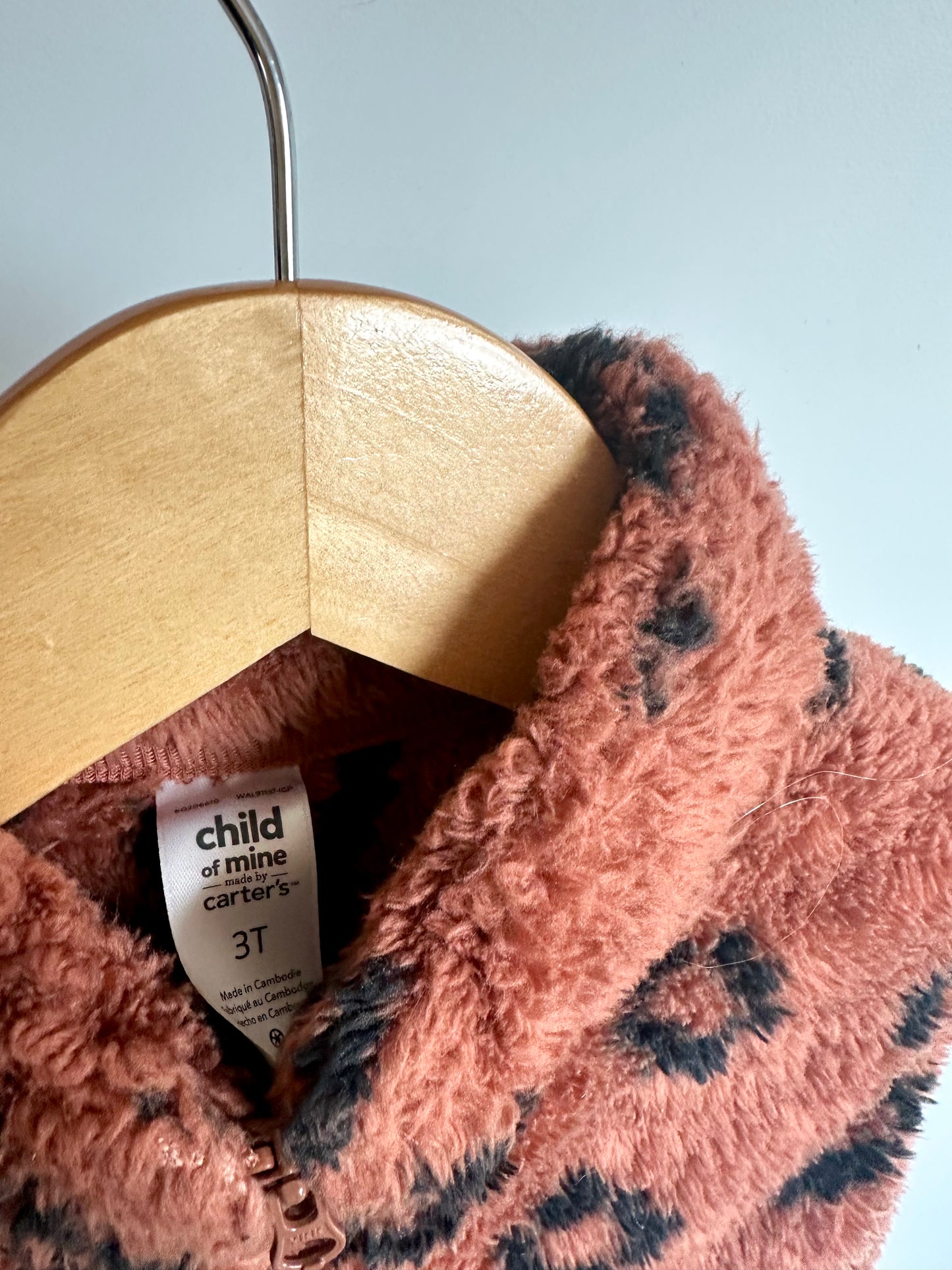 Fuzzy Brown Spotted Vest / 3T