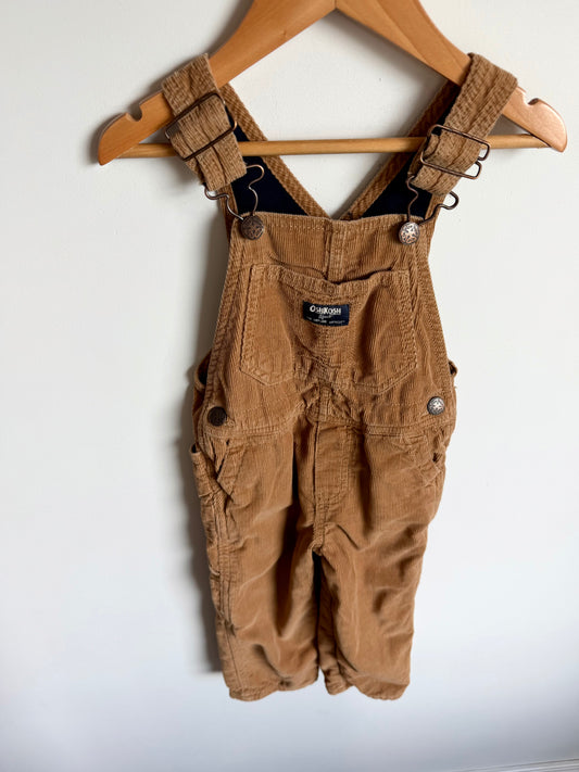 OshKosh Tan Ribbed Overalls / 3T