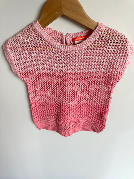 Pink Open Knit T-shirt / 3T