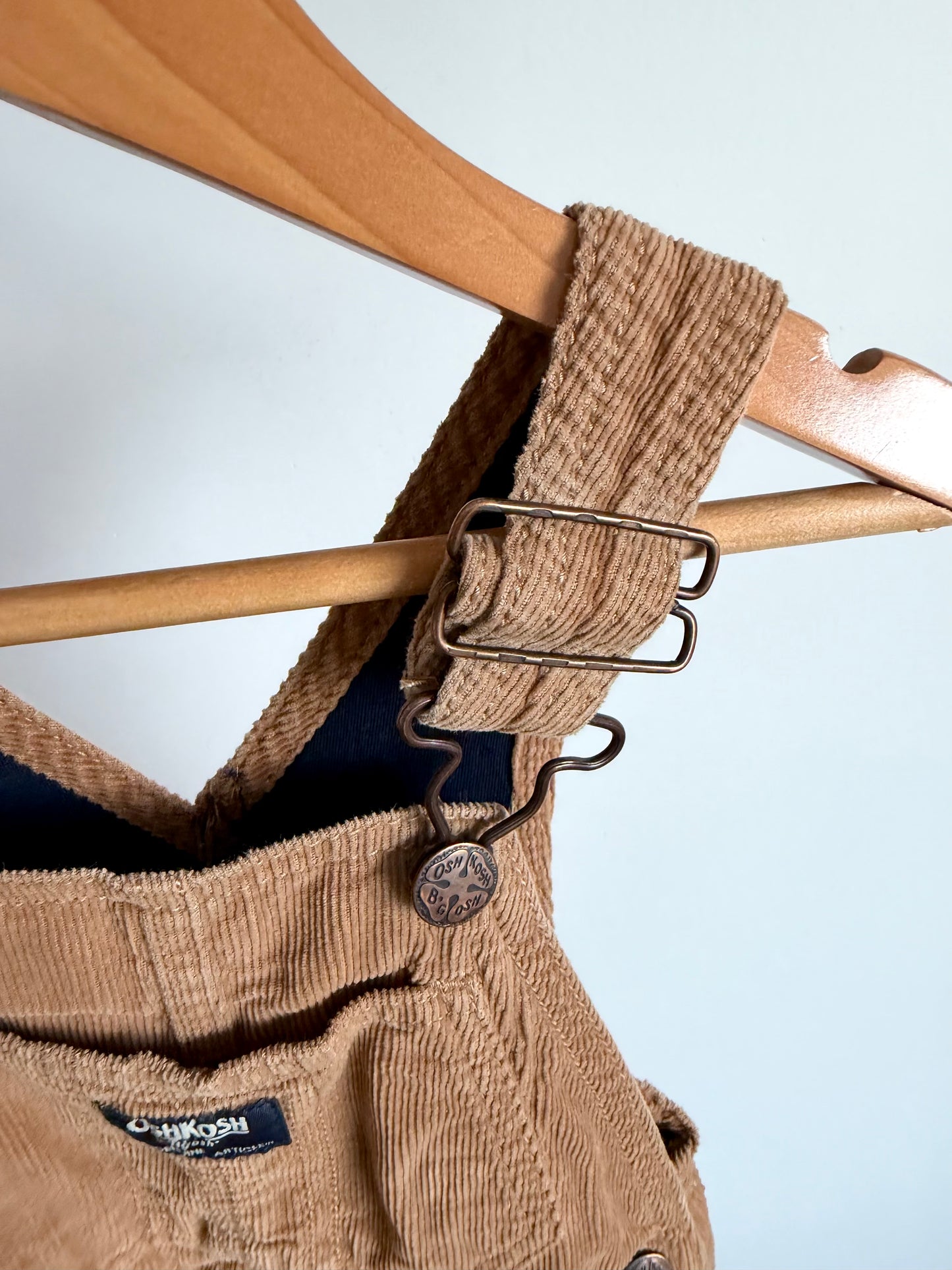 OshKosh Tan Ribbed Overalls / 3T