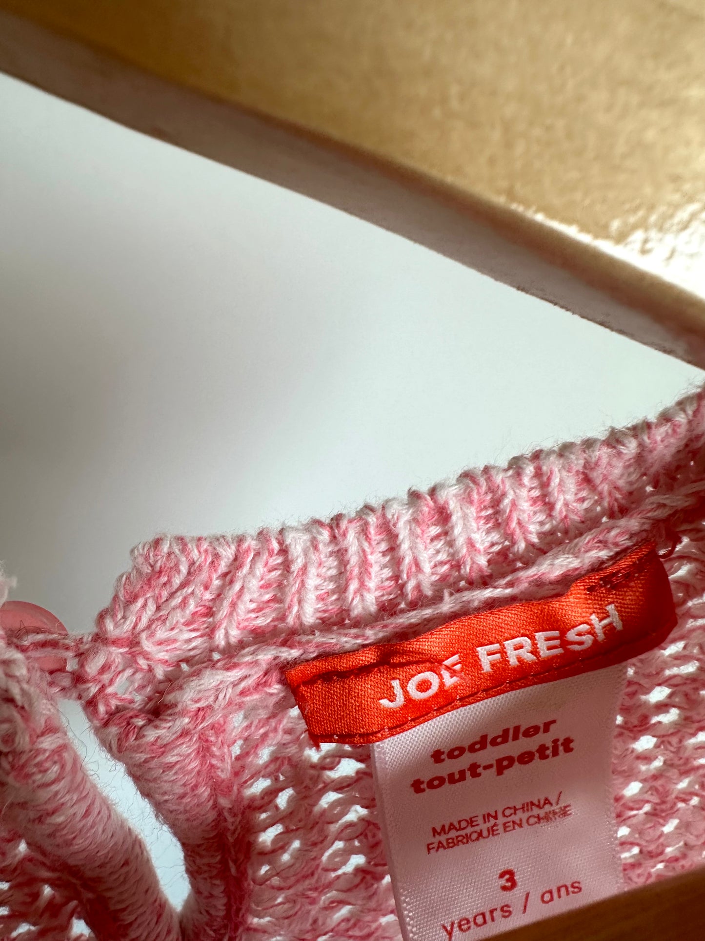 Pink Open Knit T-shirt / 3T