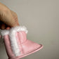 Pink Velcro Slip On Boots (With Tags) / 0-3m