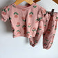 Organic Blush Tulip Top + Pants Set / 12-18m