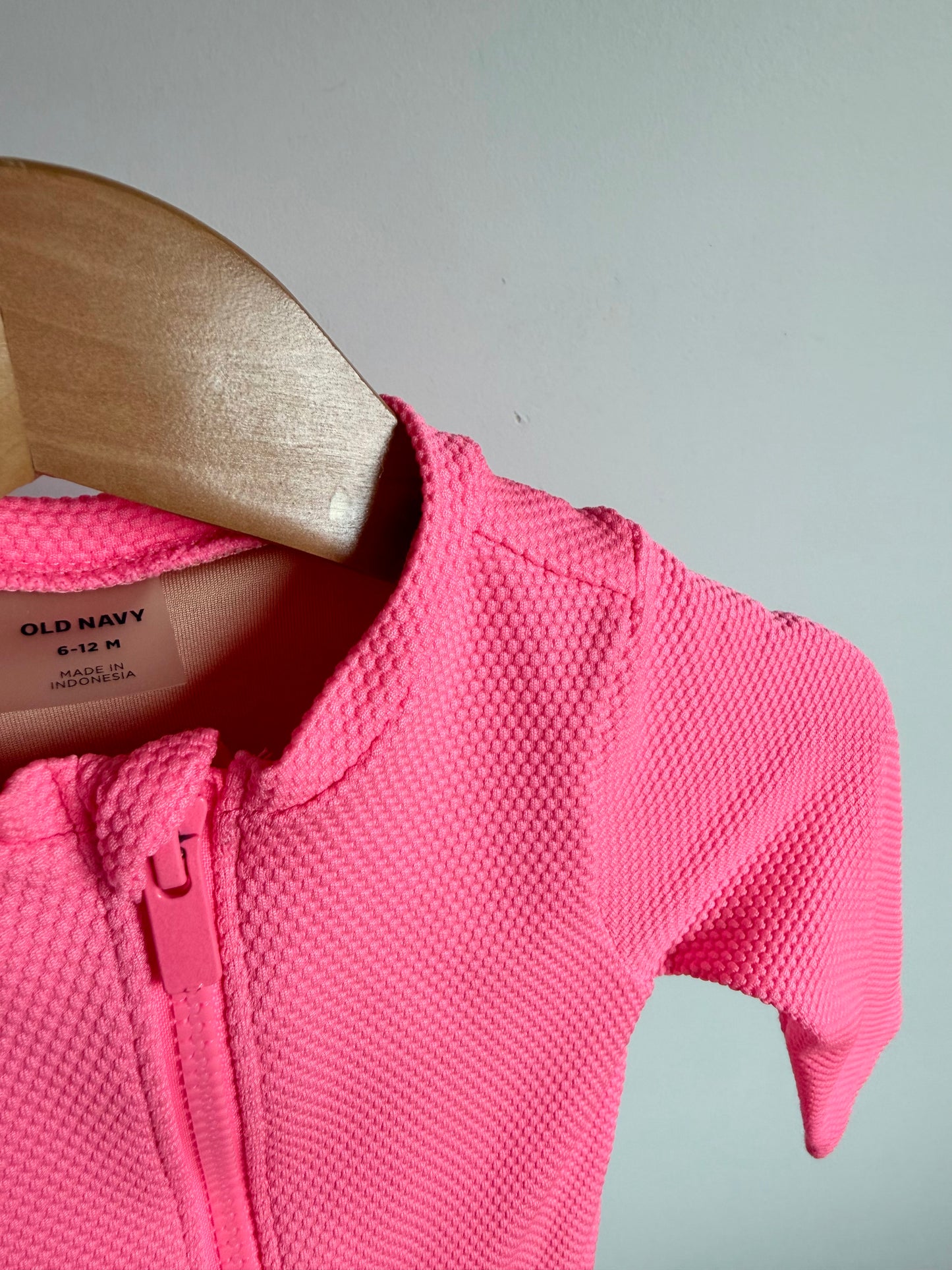 Pink Textured Swimsuit / 6-12m