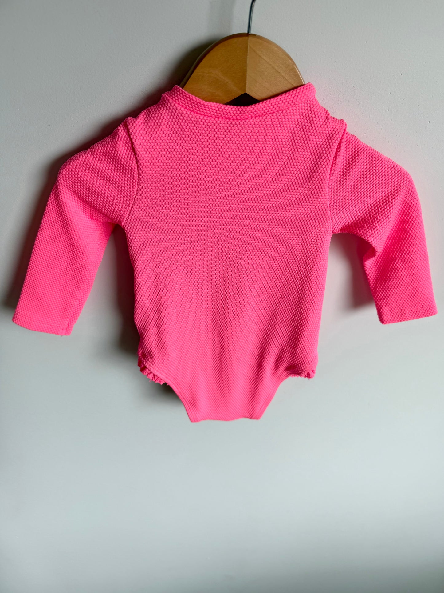 Pink Textured Swimsuit / 6-12m