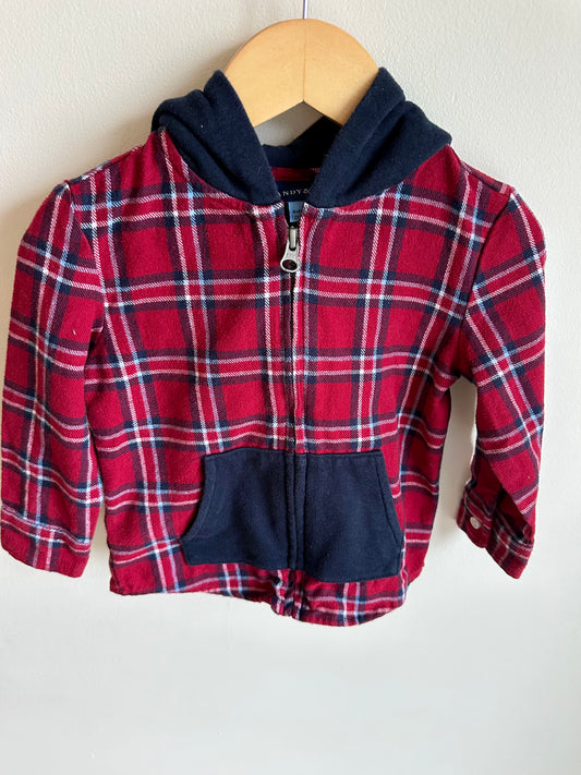 Plaid Zip Hoodie / 2T