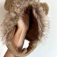 Fuzzy Tan Bear Toque with Side Flaps / 6-12m