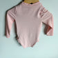 Pink Textured Long Sleeve Swimsuit / 12-18m