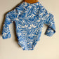 Blue Floral Long Sleeve Swimsuit / 12-18m