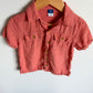 Button Up Collared Salmon T-Shirt / 2T