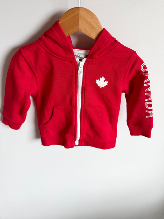 Red Maple Leaf Zip Hoodie / 12-18m