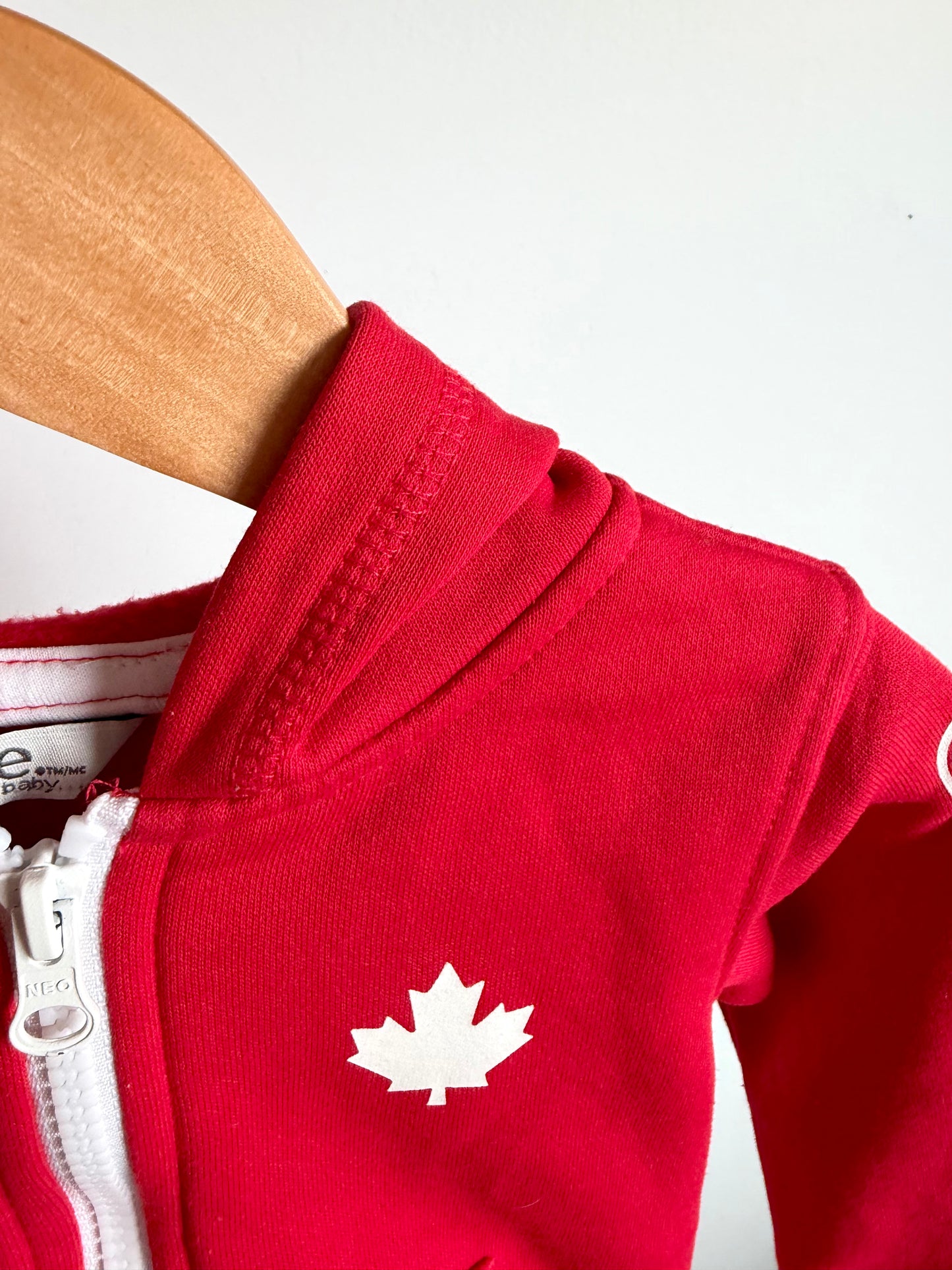 Red Maple Leaf Zip Hoodie / 12-18m