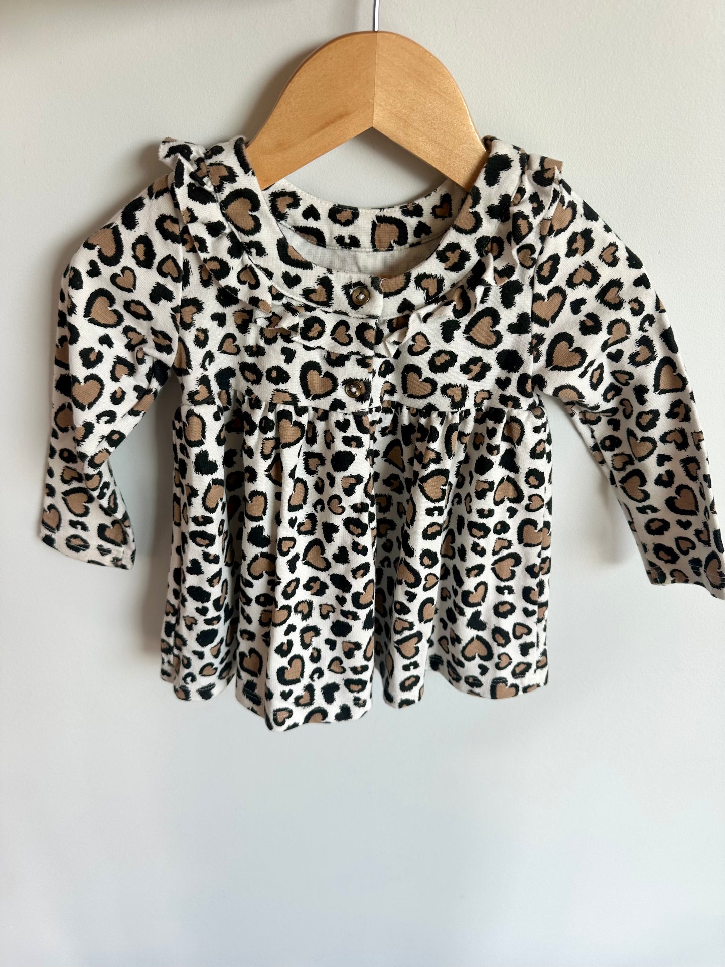 Brown Spotted Animal Print Dress/ 18m