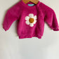 Pink Daisy Fuzzy Crew / 6m