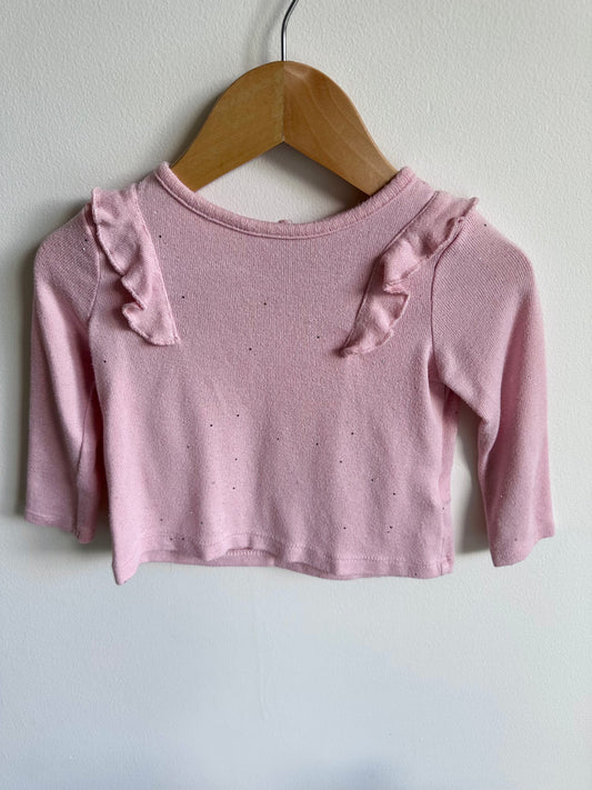 Pink Glitter Long Sleeve / 6-12m