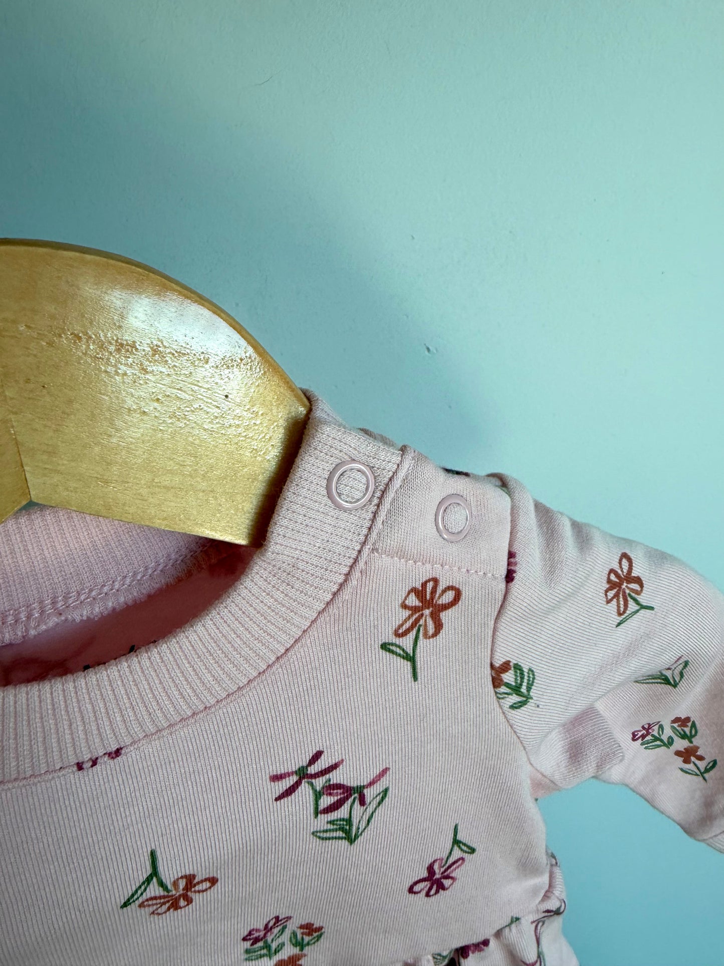 Pink Floral Tiered Dress / 3m