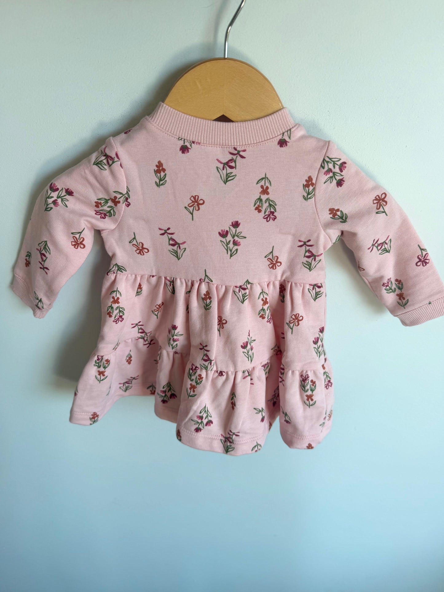 Pink Floral Tiered Dress / 3m