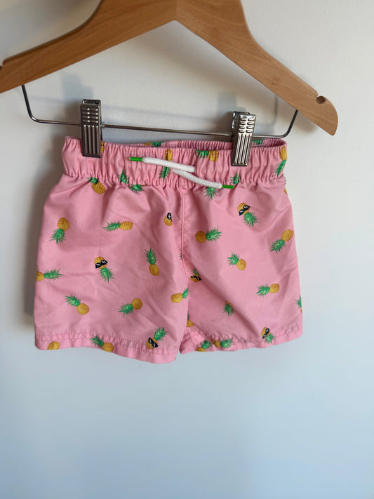 Pink Pineapple Swim Shorts - No Mesh / 2T