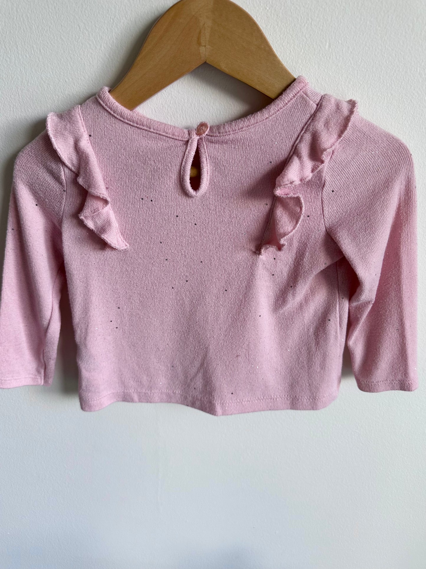 Pink Glitter Long Sleeve / 6-12m