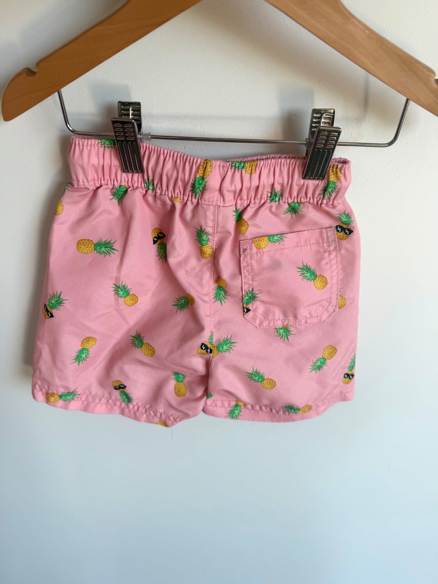 Pink Pineapple Swim Shorts - No Mesh / 2T