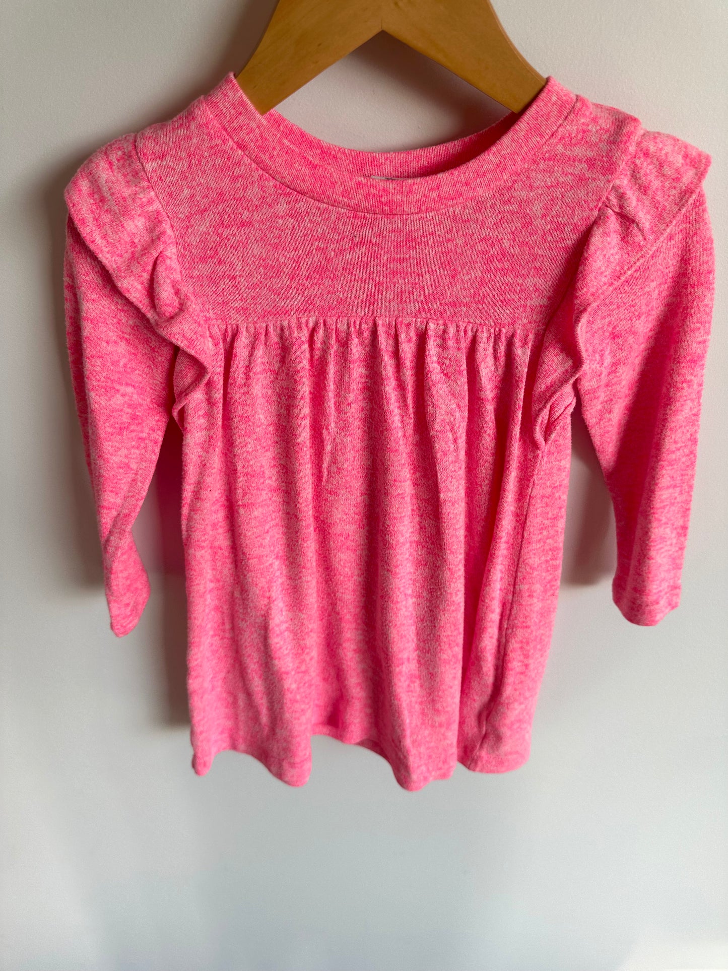 Gap Bright Pink Ruffle Long Sleeve Dress / 2T