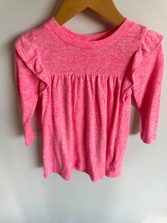 Gap Bright Pink Ruffle Long Sleeve Dress / 2T