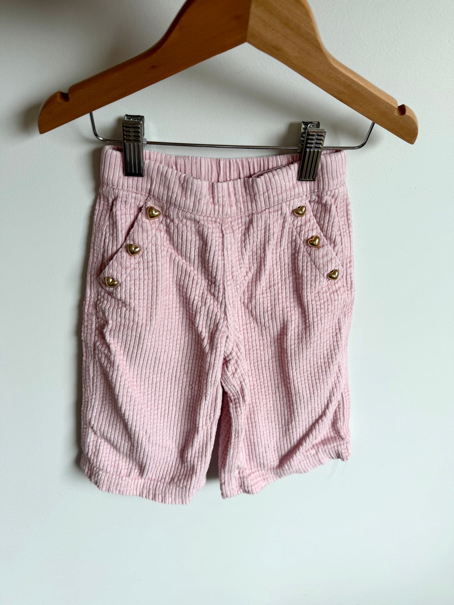 Pink Wide Leg Pants with Adjustable Waist / 12-18m