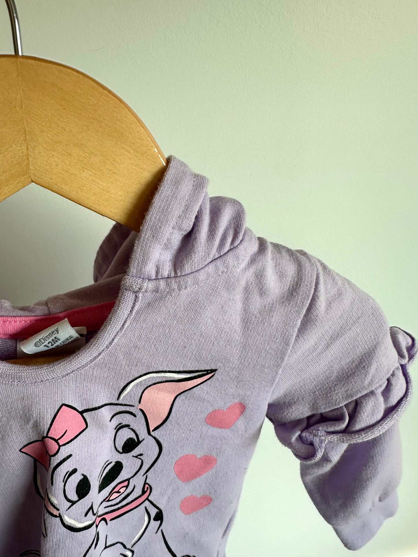 Hooded Dalmatian Hoodie with Ears / 6-12m
