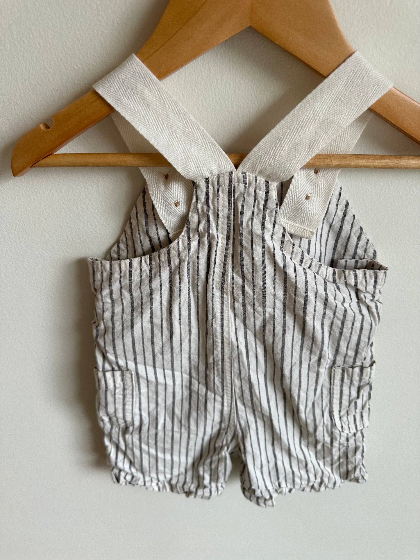 Vertical Stripe Overall Shorts/ 12m