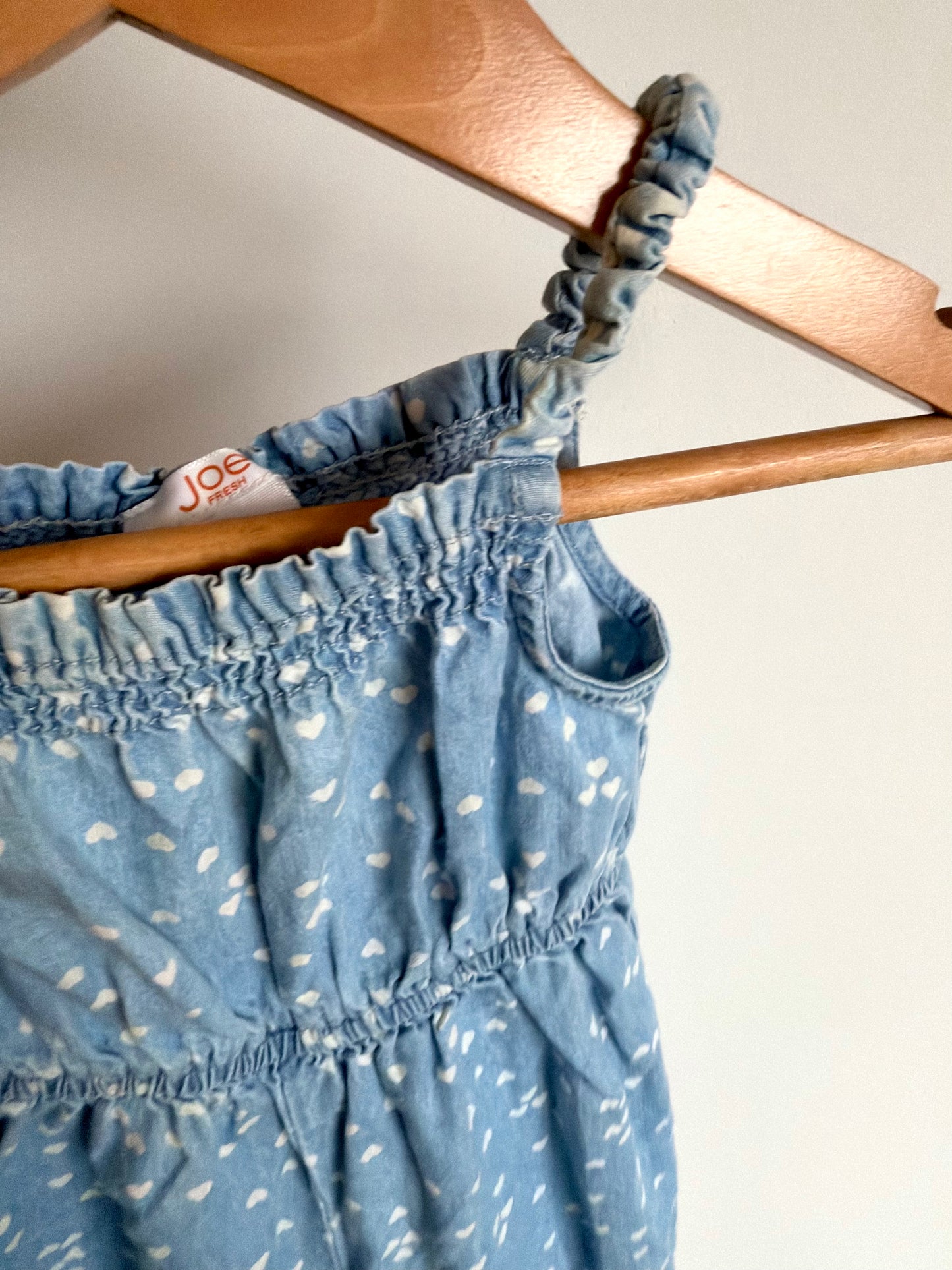 Heart Chambray Jumpsuit / 3-6m