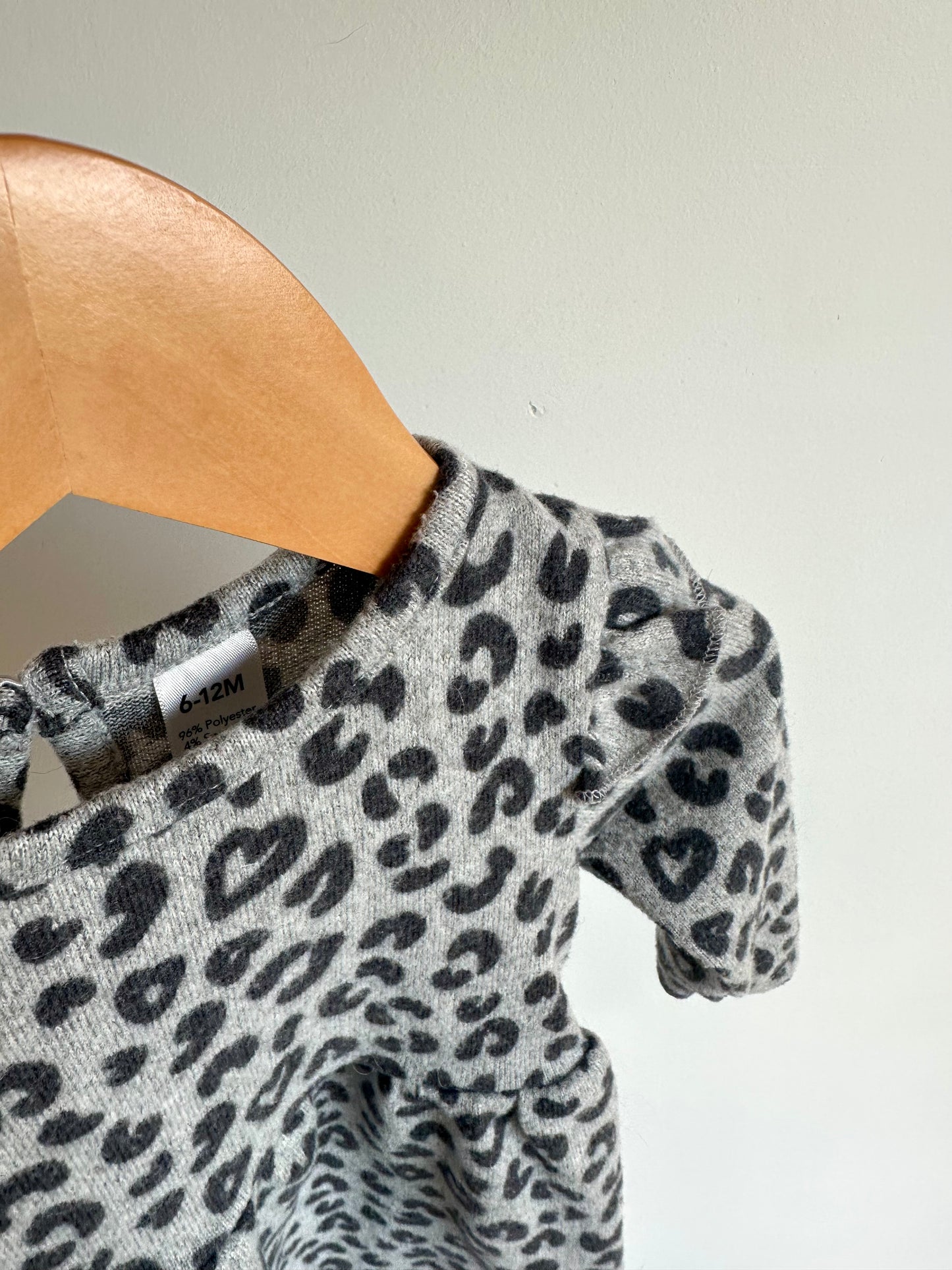 Grey Animal Print Dress / 6-12m