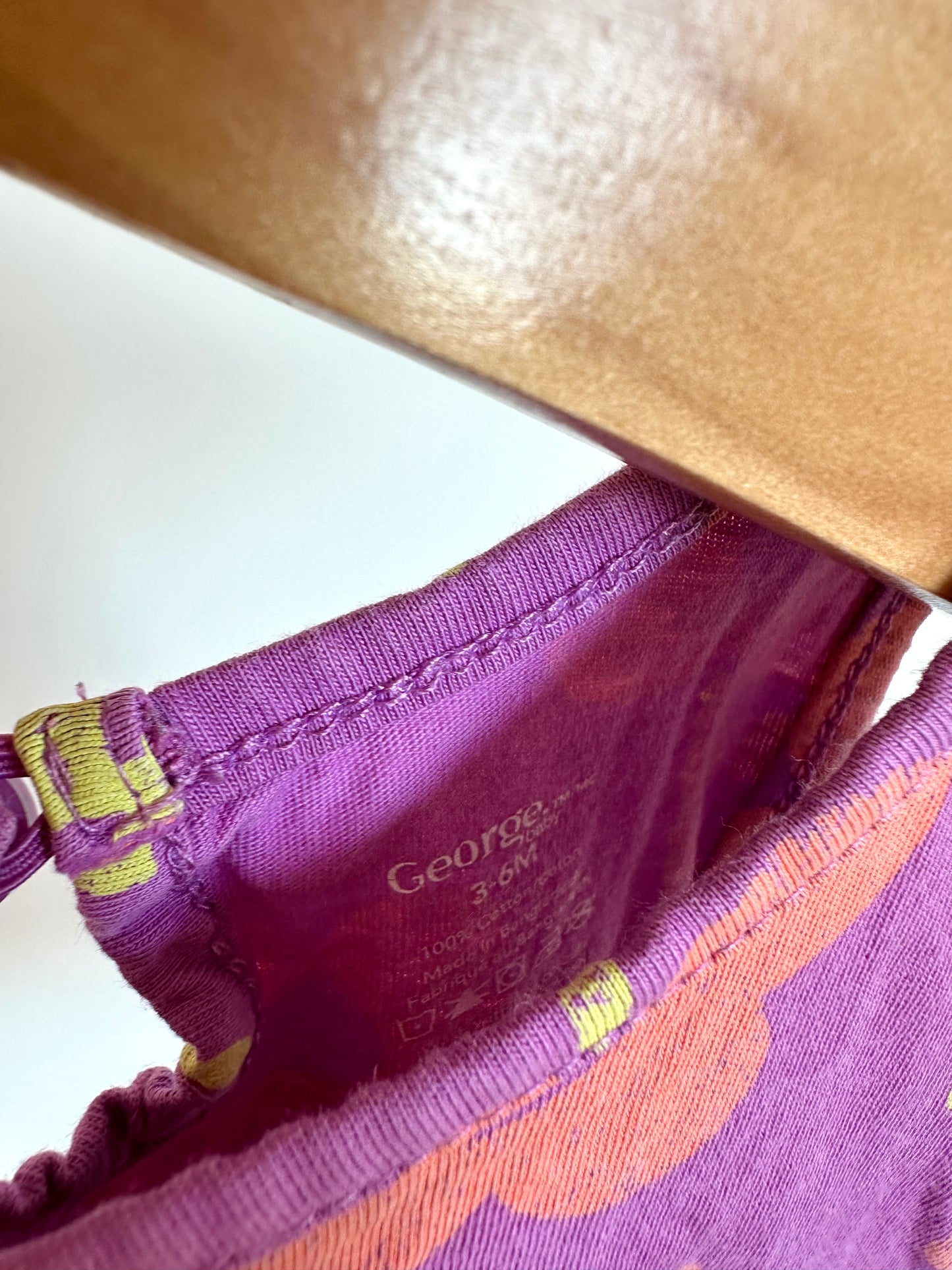 Purple Dress with Flower Print / 3-6m