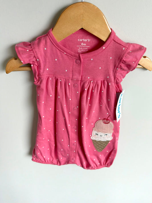 Ice Cream Pink Bubble Romper (With tags) / 6m