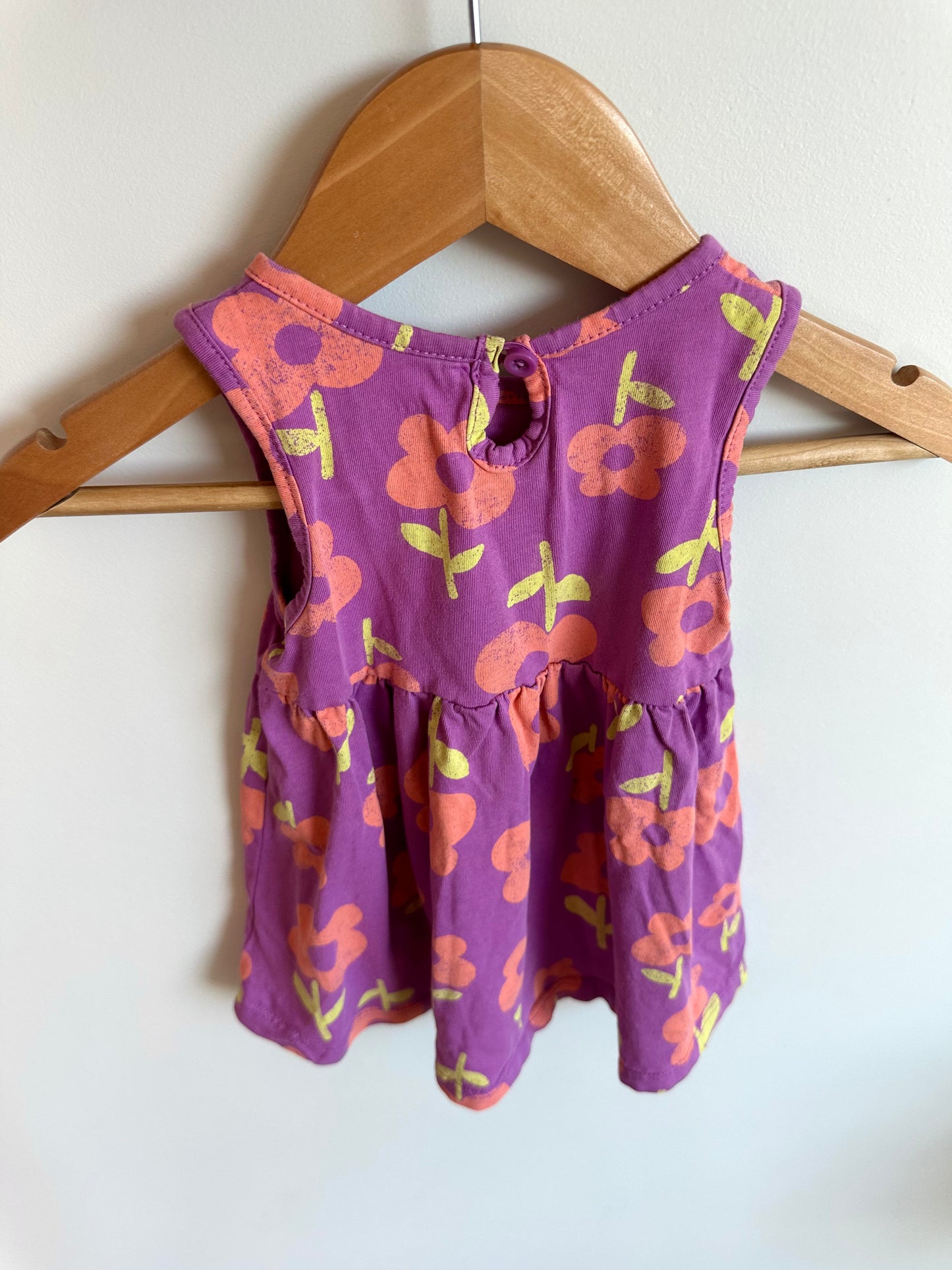 Purple Dress with Flower Print / 3-6m