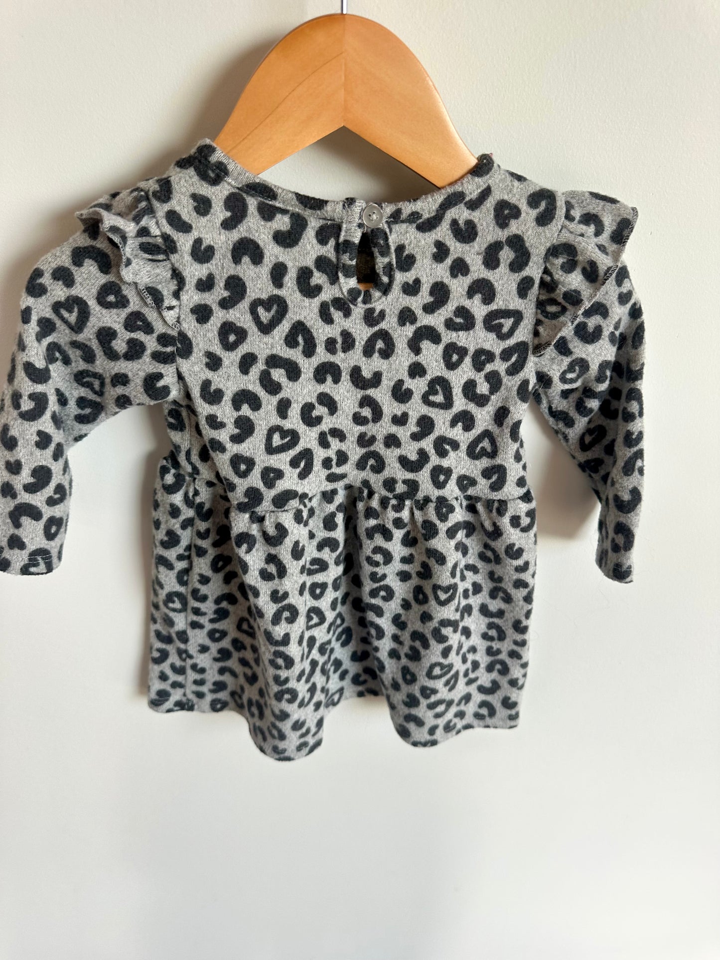 Grey Animal Print Dress / 6-12m