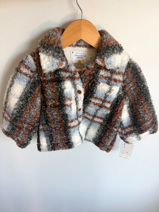 Plaid Sherpa Shacket (With Tags)/ 6-12m
