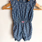 Chambray Pink Trim Floral Jumpsuit / 0-3m