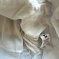 White Embroidered Dress Blue Stripes / 3-6m