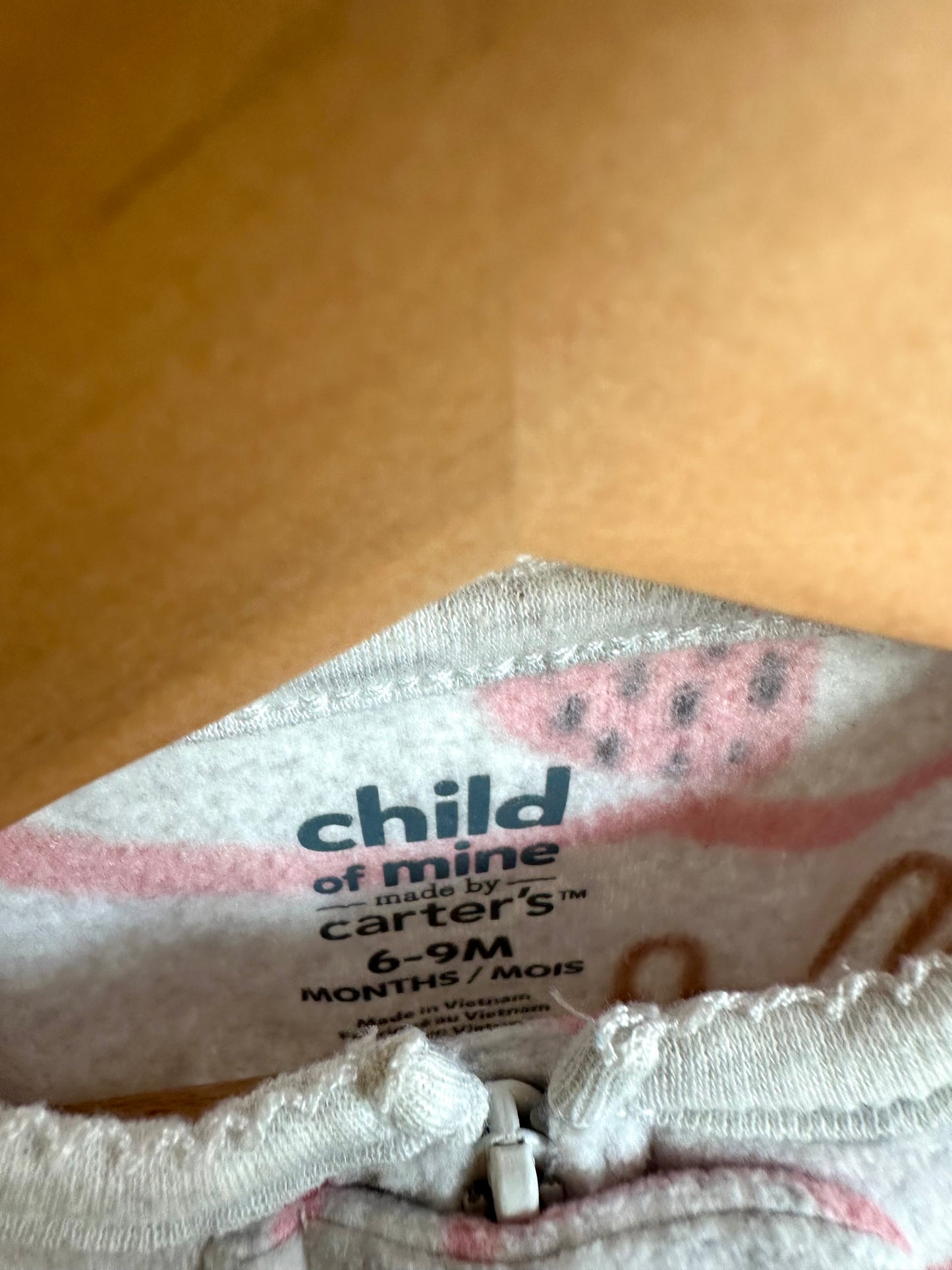 Grey Fleece Animal Sleeper / 6-9m