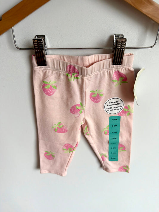 Strawberry Pink Leggings (With tags) / 3-6m