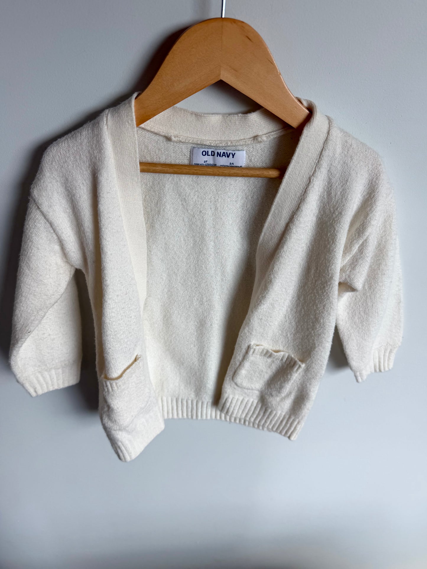 White Open Cardigan / 2T