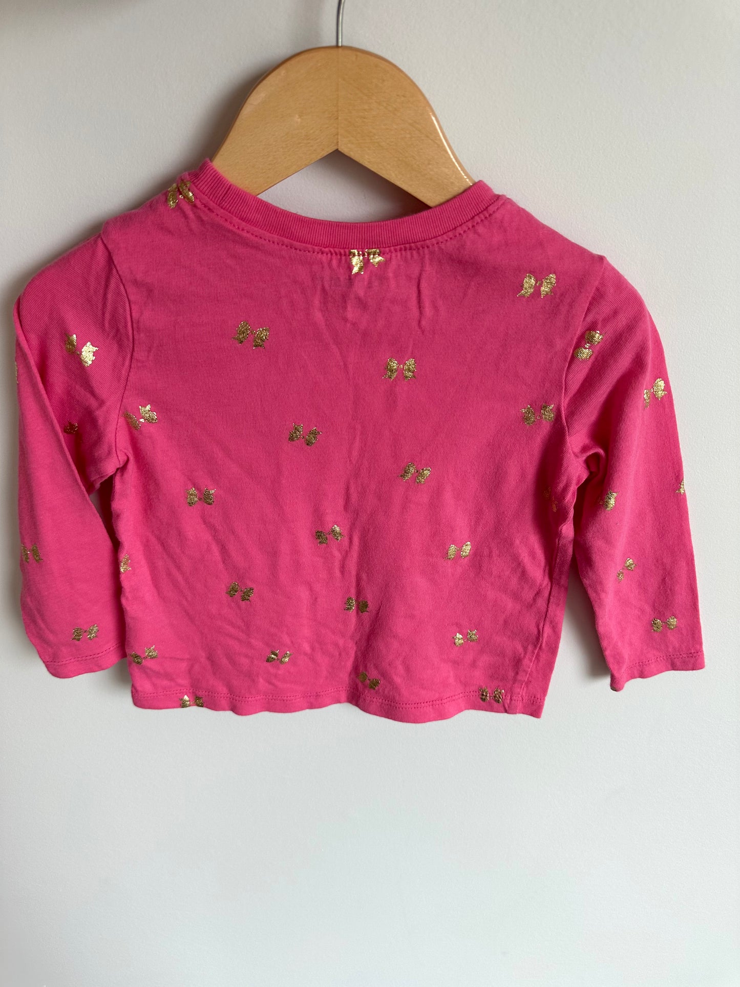 Pink Top with Gold Bows / 2T