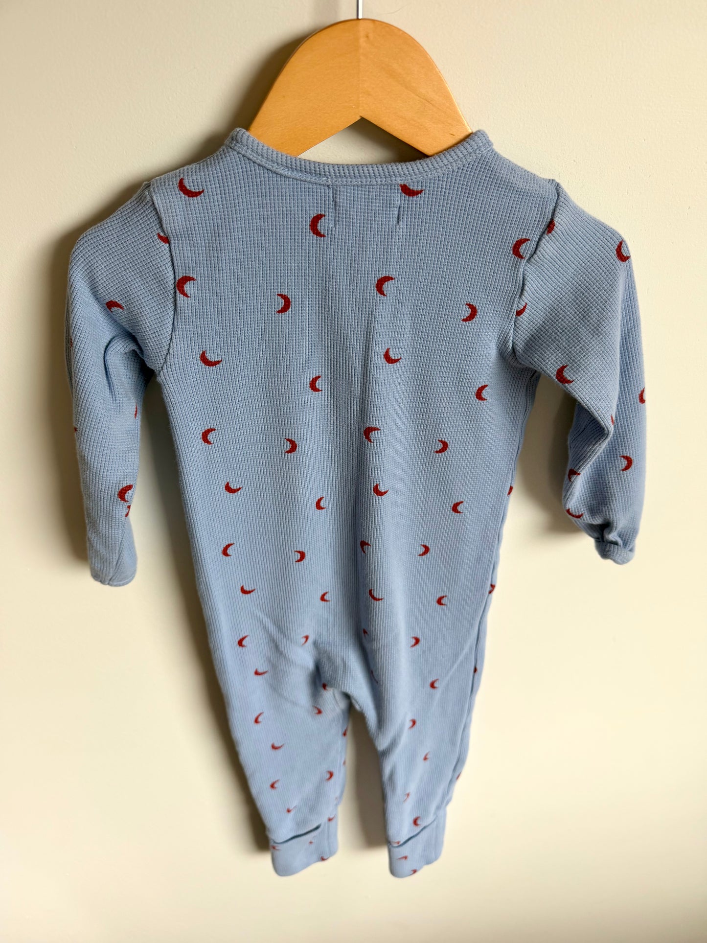 Wilson & Frenchy Blue Waffle Moon Print Sleeper / 12-18m