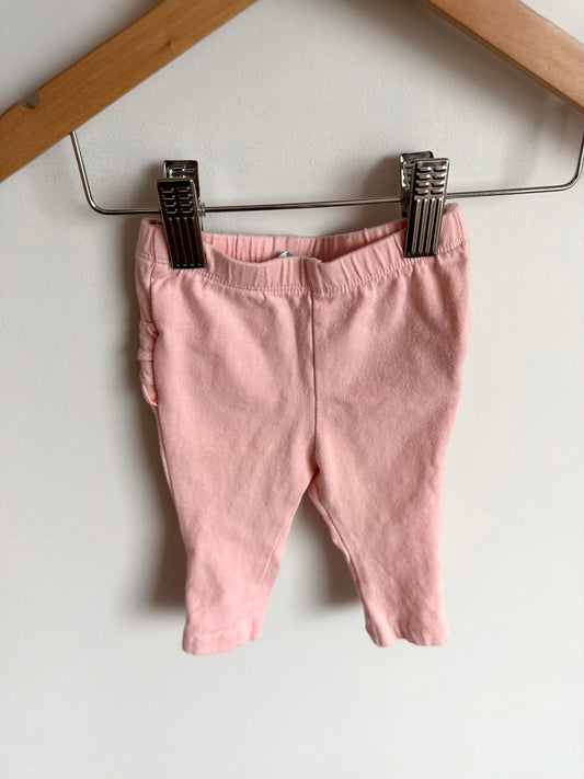 Pink Ruffle Bottom Leggings / 3-6m