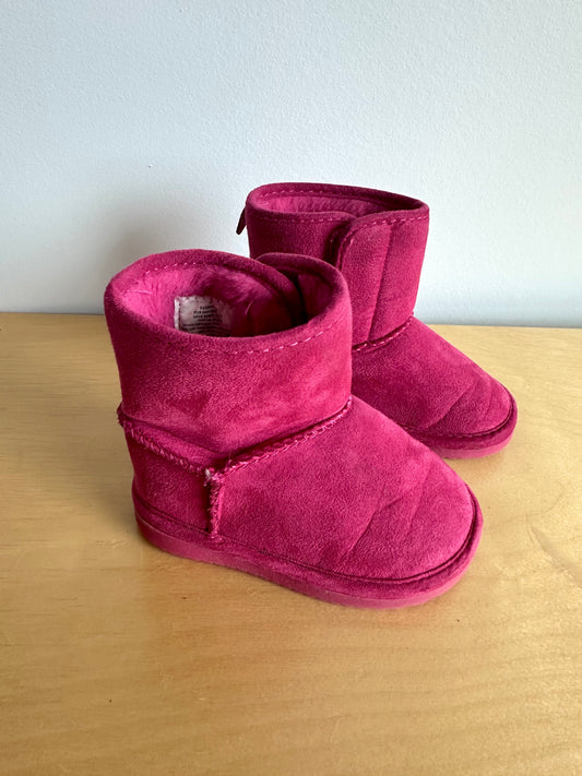Magenta Velcro Boots / Size 4 Toddler
